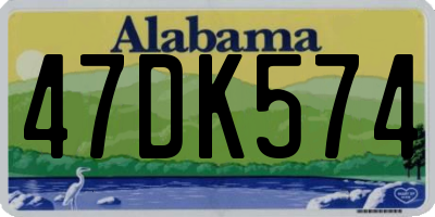 AL license plate 47DK574