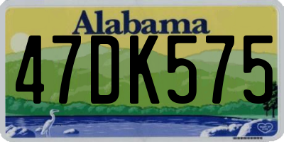 AL license plate 47DK575