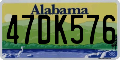 AL license plate 47DK576