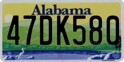AL license plate 47DK580