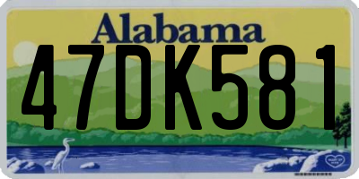 AL license plate 47DK581