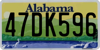 AL license plate 47DK596