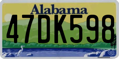 AL license plate 47DK598