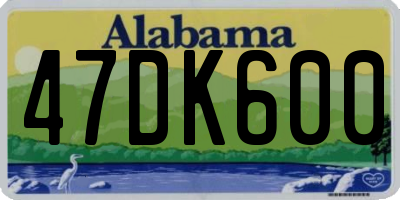 AL license plate 47DK600