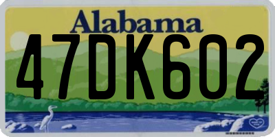 AL license plate 47DK602