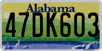 AL license plate 47DK603