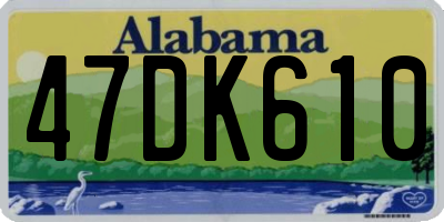 AL license plate 47DK610