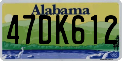 AL license plate 47DK612