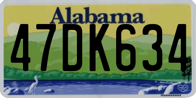 AL license plate 47DK634