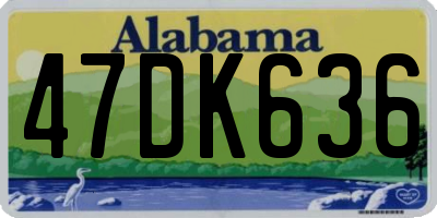 AL license plate 47DK636