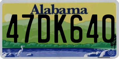 AL license plate 47DK640