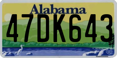 AL license plate 47DK643