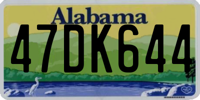 AL license plate 47DK644