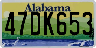AL license plate 47DK653