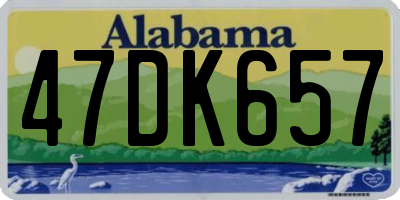 AL license plate 47DK657