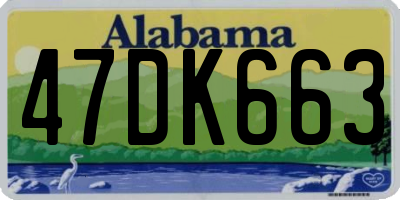 AL license plate 47DK663
