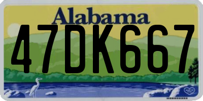 AL license plate 47DK667