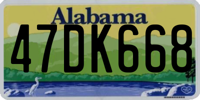 AL license plate 47DK668