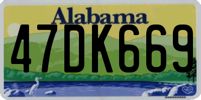 AL license plate 47DK669
