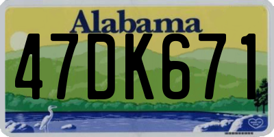 AL license plate 47DK671