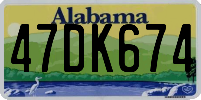 AL license plate 47DK674
