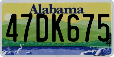 AL license plate 47DK675