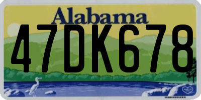 AL license plate 47DK678
