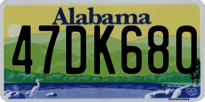 AL license plate 47DK680