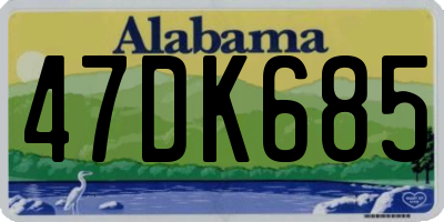 AL license plate 47DK685