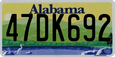 AL license plate 47DK692