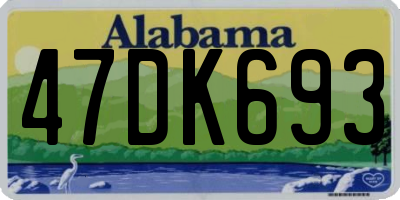 AL license plate 47DK693