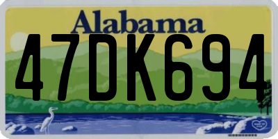 AL license plate 47DK694