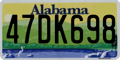 AL license plate 47DK698
