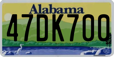 AL license plate 47DK700
