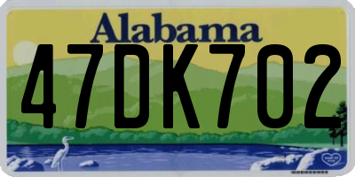 AL license plate 47DK702