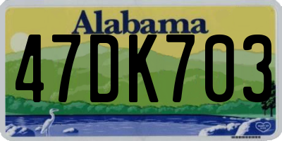 AL license plate 47DK703