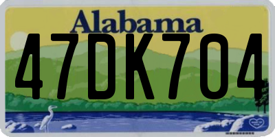 AL license plate 47DK704