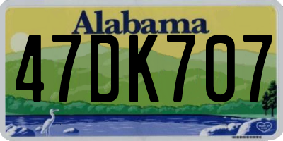 AL license plate 47DK707