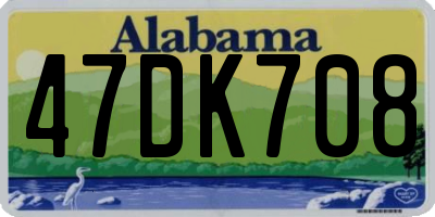 AL license plate 47DK708