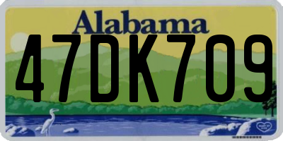 AL license plate 47DK709