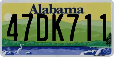 AL license plate 47DK711