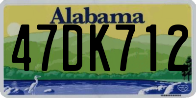 AL license plate 47DK712