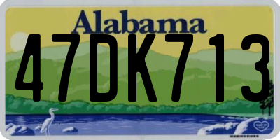 AL license plate 47DK713