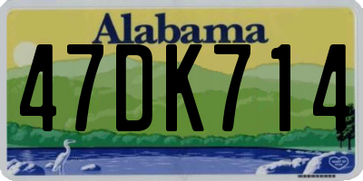 AL license plate 47DK714