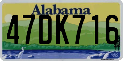 AL license plate 47DK716