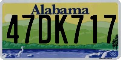 AL license plate 47DK717