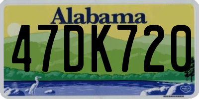 AL license plate 47DK720