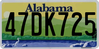 AL license plate 47DK725
