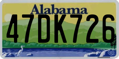 AL license plate 47DK726