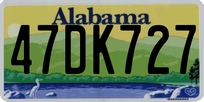 AL license plate 47DK727